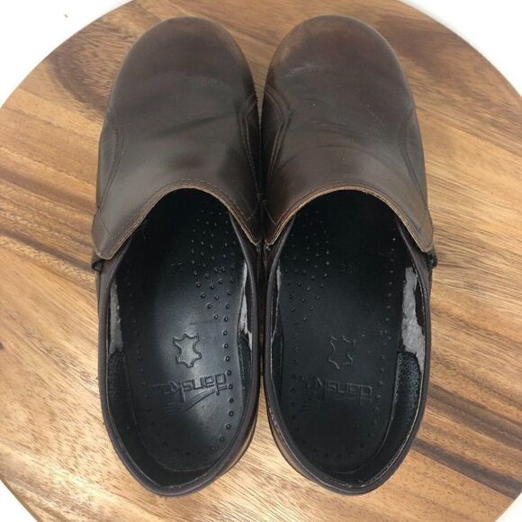 Dansko Phoebe Brown Leather Professional Clogs Shoes Women's 38 EU / 7.5-8 US - Picture 6 of 10